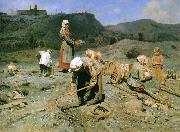 Nikolay Bogdanov-Belsky Poor Collecting Coal oil painting on canvas